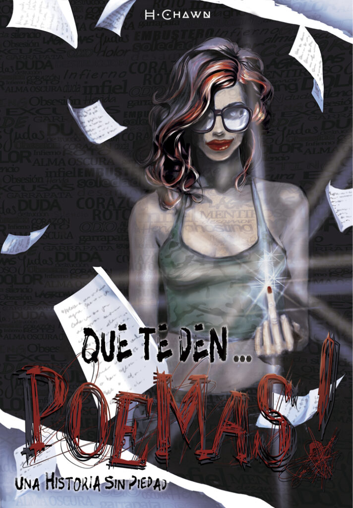 diseño e ilustración de las tapas del libro QUE TE DEN... POEMAS de Helia Chawn